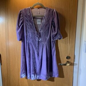 NWT Free People Purple Velvet Dress- Size SP